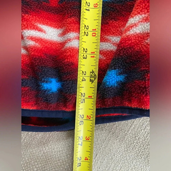 Patagonia Synchilla Jacket Women’s Large Aztec Red Wild Desert Print Snap T - Picture 8 of 9